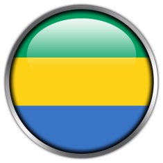 Gabon Flag glossy button