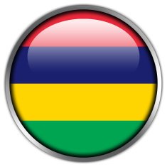 Mauritius Flag glossy button