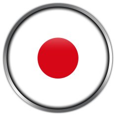 Japan Flag glossy button