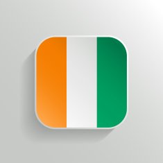 Vector Button - Cote d'Ivoire Flag Icon