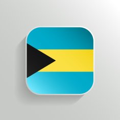 Vector Button - Bahamas Flag Icon