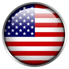 USA Flag glossy button