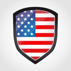 Shield with flag inside - United States