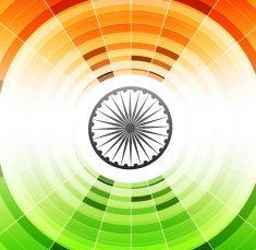 Swirl circle Happy Independence day tricolor flag illustration
