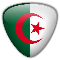 Algeria Flag Glossy Button N5