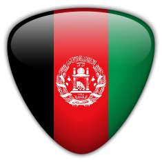 Afghanistan Flag Glossy Button N5