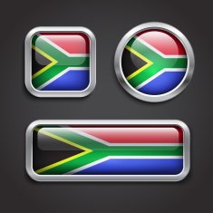 South Africa flag glass buttons