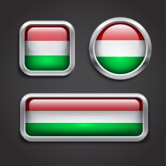 Hungary flag glass buttons