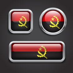 Angola flag glass buttons