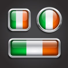 İ reland flag glass buttons