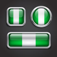 Nigeria flag glass buttons
