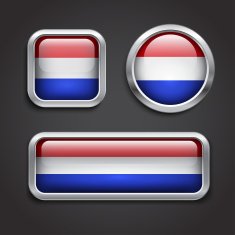 Holland flag glass buttons