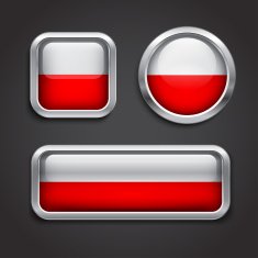 Poland flag glass buttons