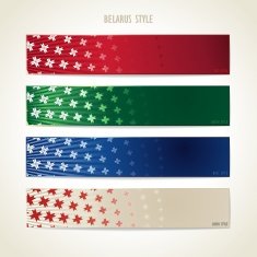 Banner set strips in the traditional style of Belarus