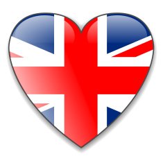 England UK flag heart button vector