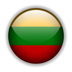Flag of lithuania button vector