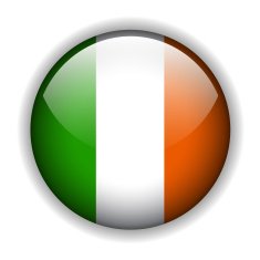 Ireland flag button vector