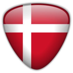 Denmark Flag Glossy Button N5