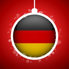 Merry Christmas Red Ball with Flag Germany