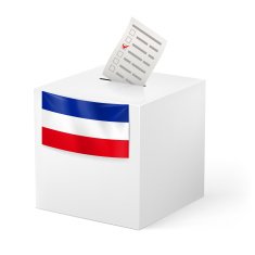 Ballot box with voicing paper Yugoslavia