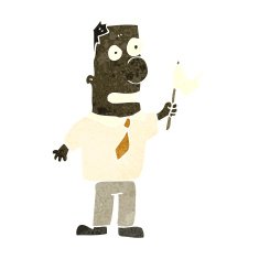 retro cartoon man waving white flag N4