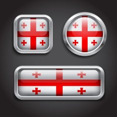 Georgia flag glass buttons