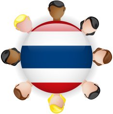 Thailand Flag Button Teamwork People Group
