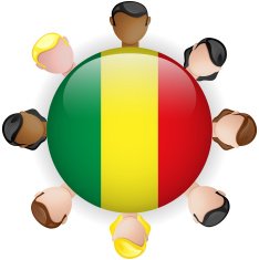 Mali Flag Button Teamwork People Group