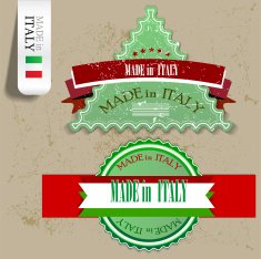 Set of Badges Labels Tags "Made in Italy"