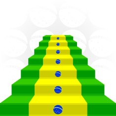The stylized ladder Flag of Brazil