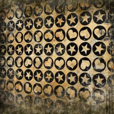 abstract background with hearts and stars in circles N5
