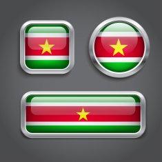 Suriname flag glass buttons