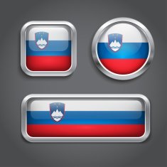 Slovenia flag glass buttons