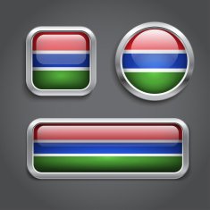 Gambia flag glass buttons