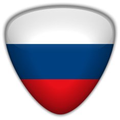 Russia Flag Glossy Button N5