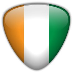 Ivory Coast Flag Glossy Button N3