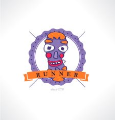 The Runner icon Template for style Running club