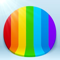 Rainbow stripes 3d plastic vector circle