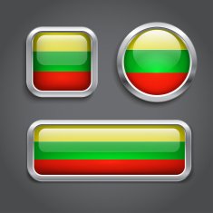 Lithuania flag glass buttons