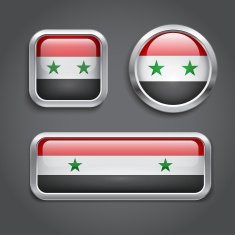 Syria flag glass buttons