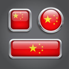 China flag buttons