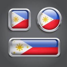 Philippines flag glass buttons