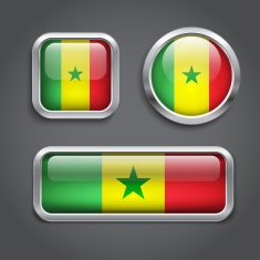 Senegal flag glass buttons