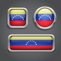 Venezuela flag glass buttons