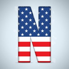 USA Independence Day Alphabet Letters N2