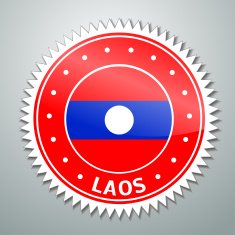 Laotian flag label