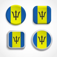 Barbados flag buttons