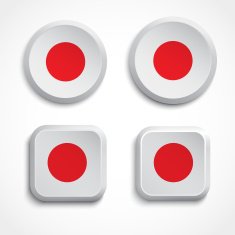 Japan flag buttons
