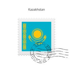 Kazakhstan Flag Postage Stamp