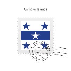 Gambier Islands Flag Postage Stamp